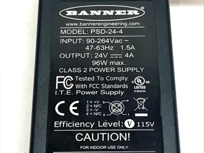 Used Banner Engineering Outlet Plug DC Power Supply, Desktop Style, Class 2, 85811 DC Power Supplies Michigan US | Maverick Industrial Sales #1393068