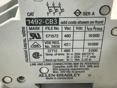 USED ALLEN BRADLEY 1492-CB3/G200 SER A