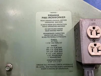 Used PIRANHA PII65 Ironworkers Ohio US | HGR 24 #1545803