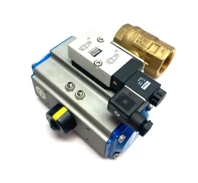USED AIR-CON PNEUMATIC ACTUATOR W/ EX9 03 10 51337 001 BRASS BALL VALVE