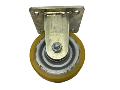 USED BLICKLE HEAVY DUTY WELDED STEEL FIXED CASTER 125MM WHEEL DIA. X 50MM WIDE