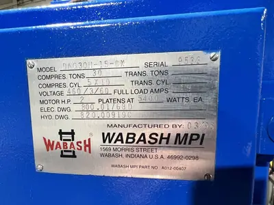 USED 1996 WABASH WABASH DAG30H-15-CX PRESS