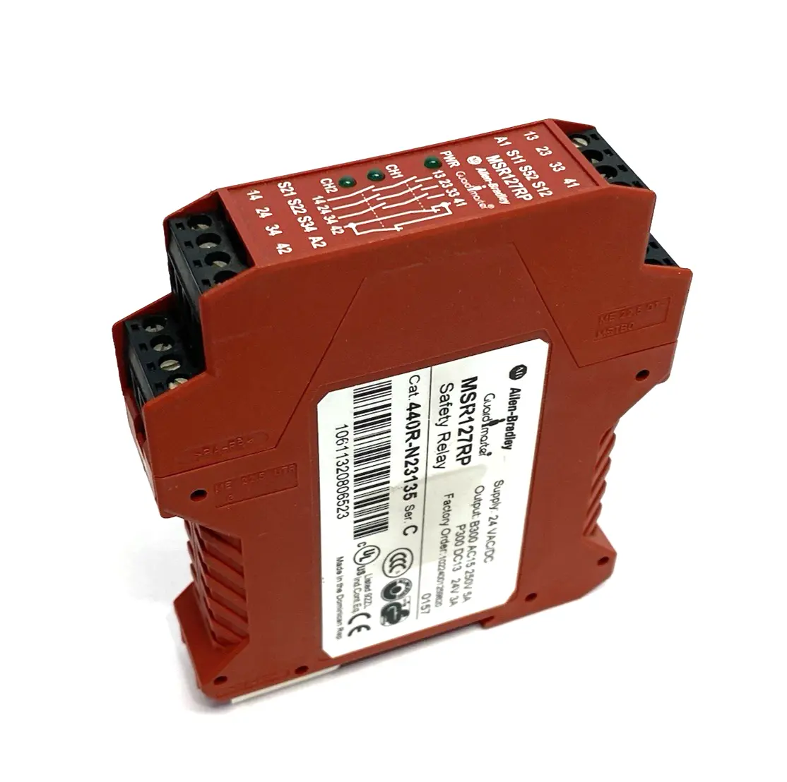 USED ALLEN-BRADLEY SER. C GUARDMASTER MSR127RP SAFETY RELAY
