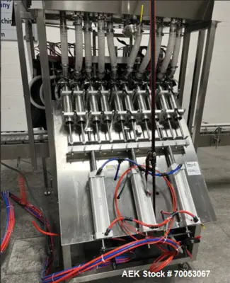 Used Accutek Automatic Piston Filling Line – 10 Head AVF10, Capper, Labeler, Tables – 100 Bottles/Min (2021)