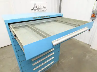 Nu-Era Modular Tool Storage Cabinet 10 Drawer 45x28x61" Blue Stanley Vidmar