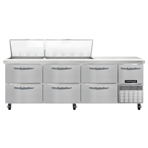 Continental RA93N27M-D 93" Sandwich/salad Prep Table W/ Refrigerated Base, 115v