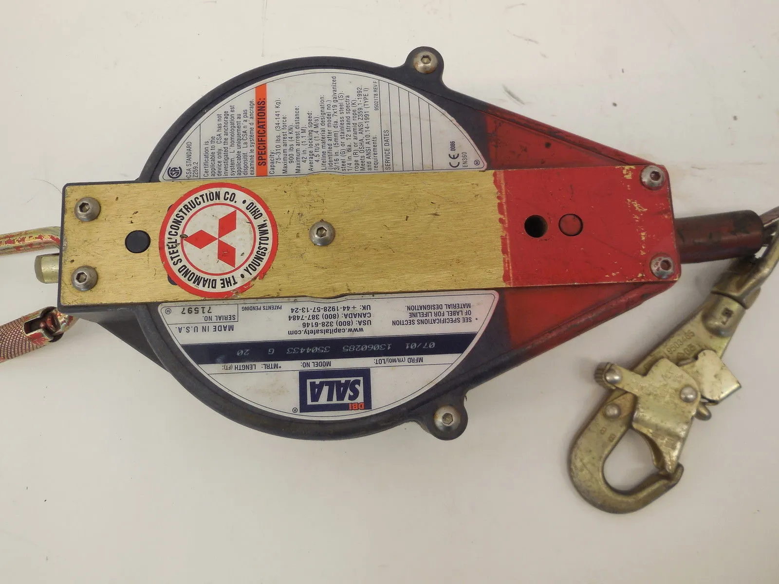 USED DBI SALA 3504433 LIFELINE 20' LENGTH