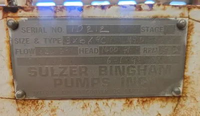 USED SULZER BINGHAM 3X6X9C MSD