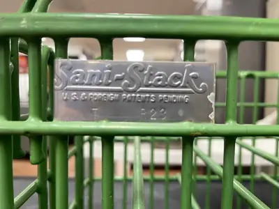 Used Sani Stack Used Sani Stack Coated wire Plate Washing Basket Crate P23 Baskets Illinois US | Falcon Restaurant Supply #1376193