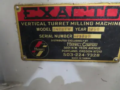 1988 EXACTO 9420TV Manual Milling | MD Equipment Services LLC (14)