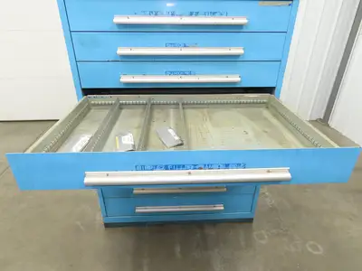 Nu-Era Modular Tool Storage Cabinet 9 Drawer 45x28x61" Stanley Vidmar Blue