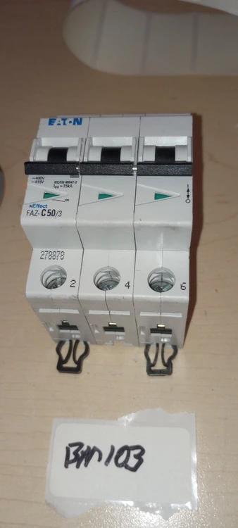 Used Eaton FAZ-C50/3 50A 3 Pole Miniature Circuit Breaker Circuit Breakers Arizona US | ASSET CONVERSION SPECIALISTS, INC. #1271342
