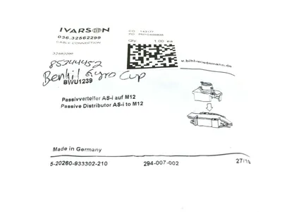 NEW IVARSON BIHL & WIEDEMANN BWU1239 CABLE CONNECTOR