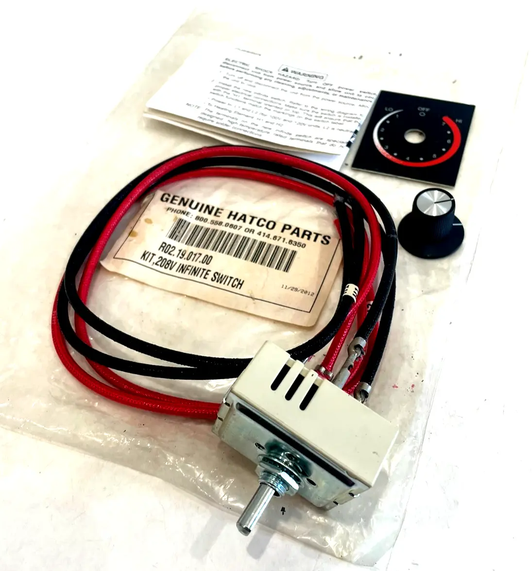 NEW HATCO R02.19.017.00 INFINITE SELECTOR SWITCH 208V R021901700