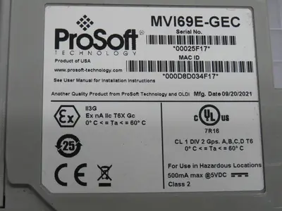 Used PROSOFT MVI69E-GEC PLC Ethernet Equipment Texas US | Aucto #1308360