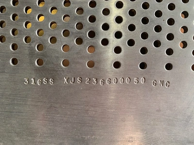 Perforated Plate for Johnson 24 Vibrating Screen , Stainless Steel New Storeroom Spare
