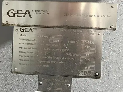 USED 2020 GEA WESTFALIA SSI-300-06-772