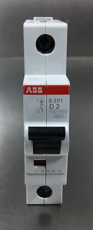Used ABB S201-D2 Circuit Breaker, (2CDS251001R0021), 230/400VAC, 2A Circuit Breakers South Carolina US | Palmetto Automation #1151456