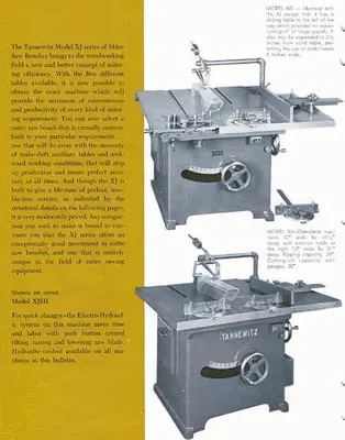 USED TANNEWITZ XJSH ROLLING TABLE VARIETY SAW WITH HYDRAULIC ADJUSTMENT