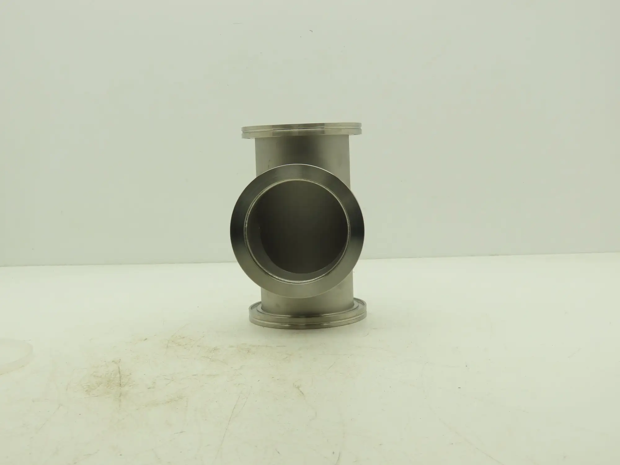 Pfeiffer Nor-Cal 3TISO100OF 4" Vacuum Tube ISO-K Flanged Pipe Tee 304 Stainless