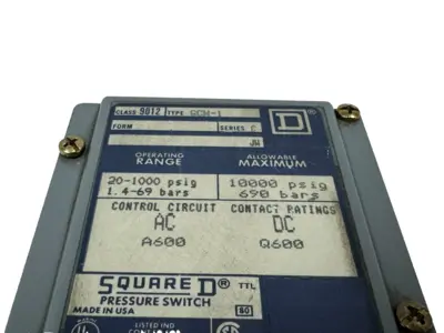 NEW SQUARE D 9012-GCW-1 PRESSURE SWITCH 9012GCW-1 9012GCW1