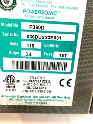 USED CREST POWERSONIC DIGITAL ULTRASONIC CLEANER 1.0 GAL 45KHZ 115V