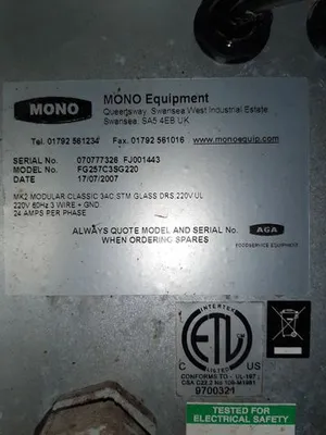 Used 2007 MONO FG257-3TP-EL Electric Ovens California US | BakeryEquipment.com #1555307