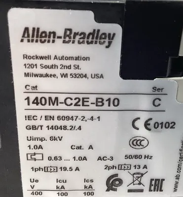 Used Allen-Bradley 140M-C2E-B10 Circuit Breakers South Carolina US | Palmetto Automation #1160311