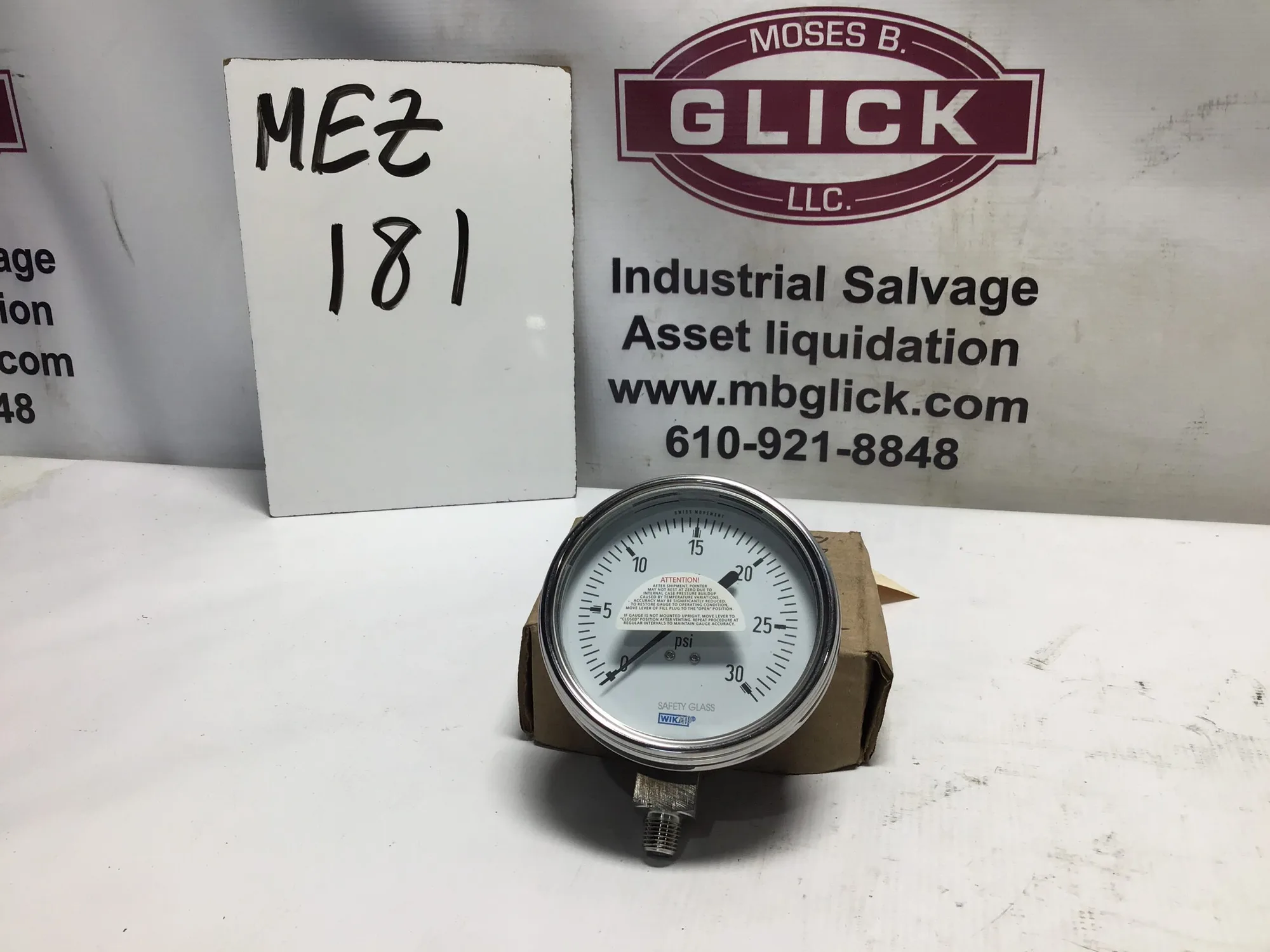 Wika 4″ Pressure Gauge 213.53 21353 30 PSI 1/4″ NPT 9099109