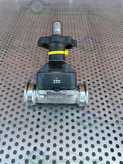 Used ITT PURE FLO STAINLESS STEEL DIAPHRAGM VALVE W/  1" SANITARY FITTINGS Valves/Fittings California US | Equipment Lab #485742