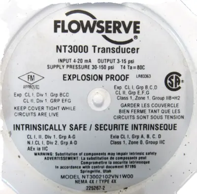 REFURBISHED FLOWSERVE KAMMER 025047 CONTROL VALVE NT3000 27189A1 3/4"