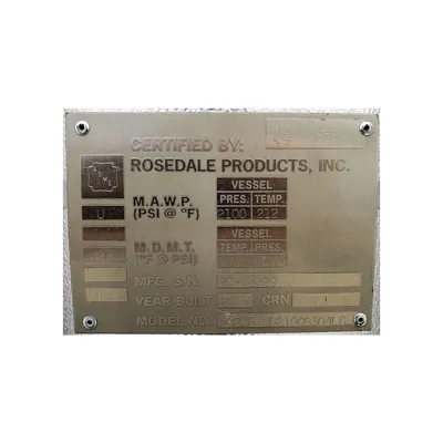 Unused Stainless Steel Rosedale High Pressure Liquid Filtration Strainer System