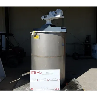 Used Industrial Air 475 Gallon Stainless Steel Tank w/ Agitator