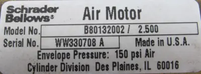 NEW SCHRADER B80132002X2.500 AIR MOTOR