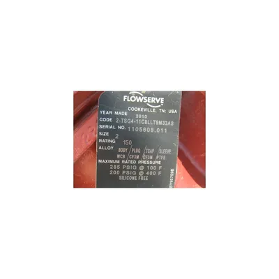 2" DURCO FLOWSERVE PROCESS PLUG VALVE 2TSG4-11C8LLT9M33AS