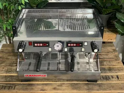 LA MARZOCCO LINEA CLASSIC 2 GROUP RED CHRONO TOUCH PADS ESPRESSO COFFEE MACHINE