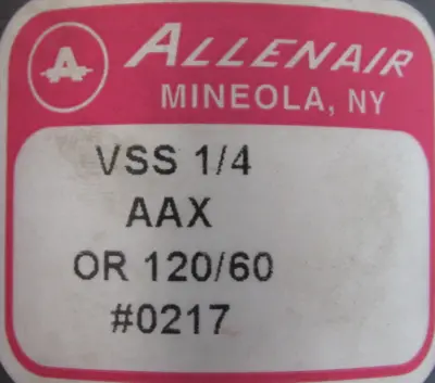 NEW ALLENAIR VSS-1/4-AAX OR 120/60 SOLENOID VALVE VSS14AAX