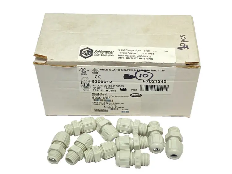 New | in-Stock Altech Corp Polyamide Liquid-Tight Cable Gland M12x1.5 Gray LOT OF 10 Electrical Fittings Michigan US | Maverick Industrial Sales #1390776