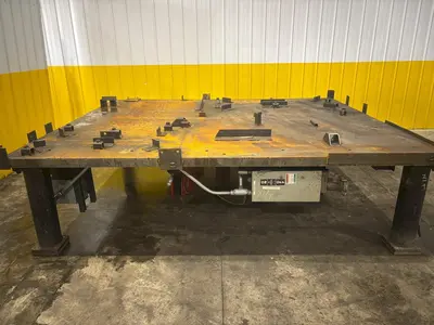 120" X 100" HEAVY DUTY STEEL LAYOUT WORK STATION TABLE: STOCK #23551
