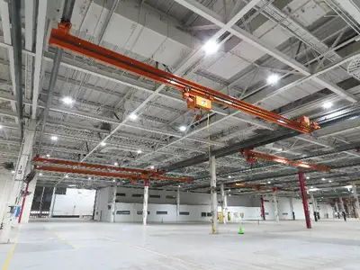Cleveland Tramrail P&H 2 Ton Single Girder Underhung Bridge Crane 45' 10" Span