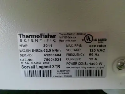 Thermo Sorvall XTR Refrigerated Benchtop Centrifuge w/ Rotor 120v FULLY TESTED