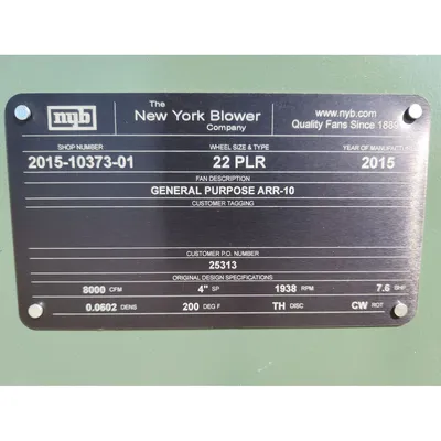 Used NEW YORK BLOWER 22 PLR Centrifugal Fans West Virginia US | JM Industrial #1338186
