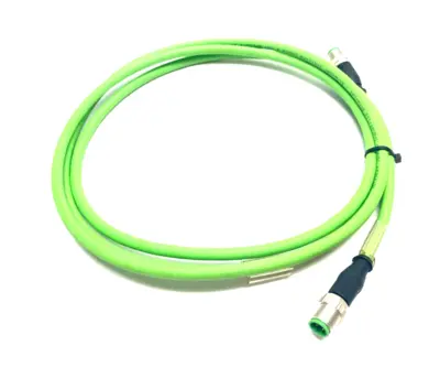 USED BECKHOFF DOUBLE ENDED ETHERCAT CABLE M12 4-PIN 2M LENGTH
