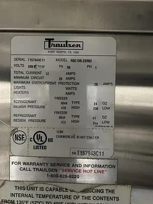 Traulsen Blast Chill Freezer