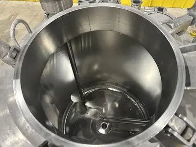 50 GALLON X 2 HP FELDMEIER STAINLESS STEEL HEATED TANK WITH AGITATION: STOCK #22121