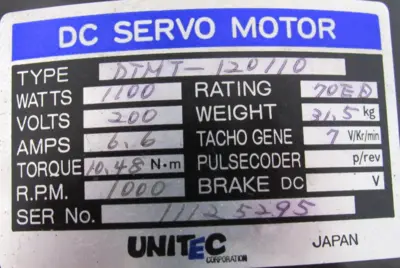 NEW UNITEC DTMT-120110 DC SERVO MOTOR DTMT120110 1-3/8" DIA.