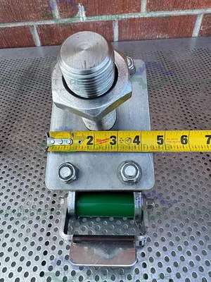 USED ALBION DUAL TECH 5" INDUSTRIAL CASTER W/ THREADED FITTING, 6" X 4.5" PLATFORM