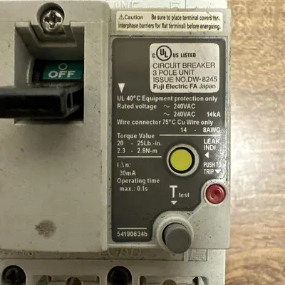Used FUJI ELECTRIC EW50RAGU 3P030 Miscellaneous Equipment (Electrical & Power) Ohio US | Surplus Asset Holdings #1240296