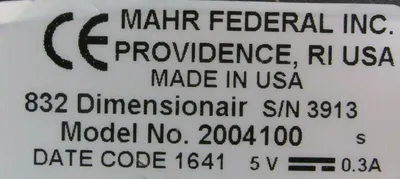 NEW MAHR FEDERAL 2004100 832 DIMENSIONAIR AIR GAGING SYSTEM