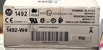 Allen Bradley 1492-W4 Ser A Terminal Block 600V - Lot/33 Loc 4C17